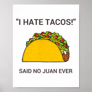 Poster Cinco De Mayo Je Hais Tacos A Dit Non À Juan