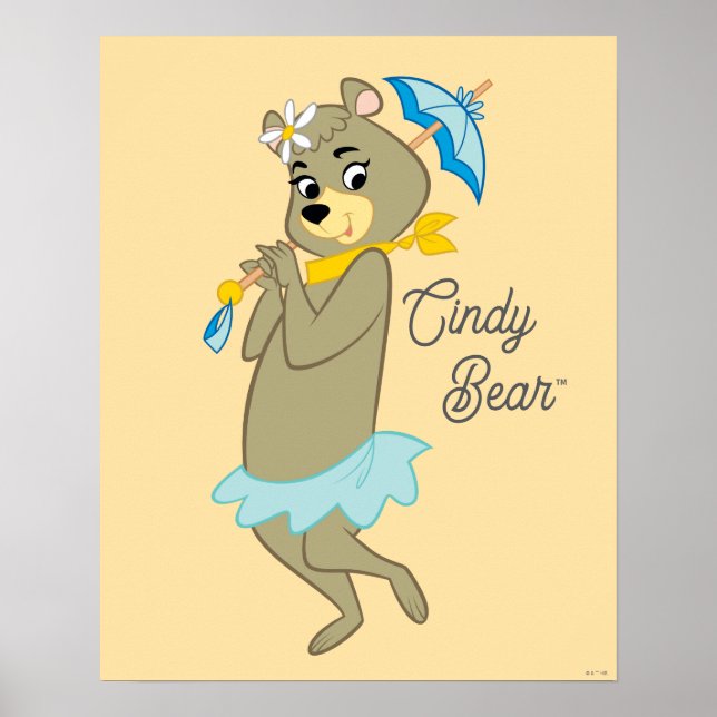 Poster Cindy Bear tenant le parasol (Devant)