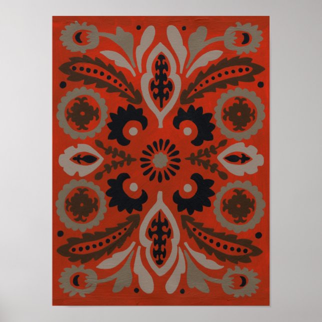 Poster Cinnabar Suzani II (Devant)