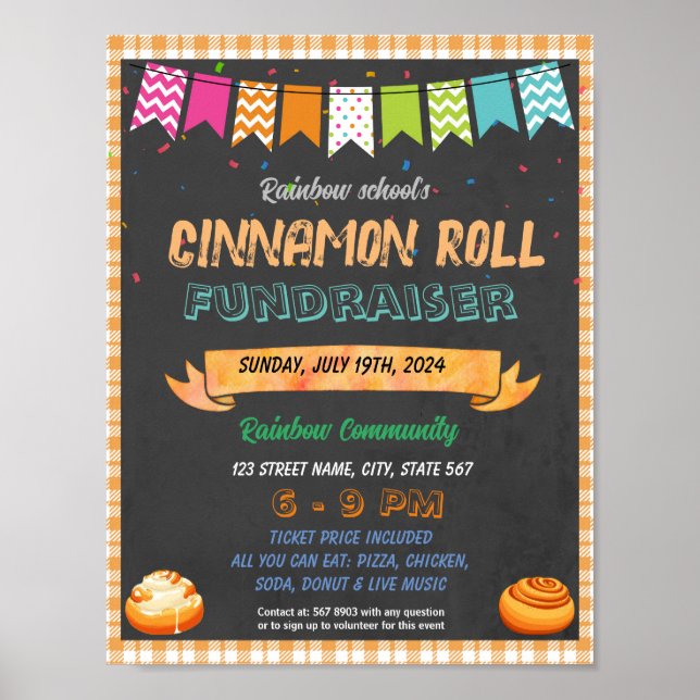 Poster Cinnamon Roll modèle de l'événement scolaire de co (Devant)