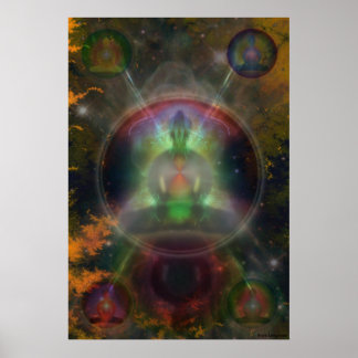 Poster Cinq Bouddha Mandala