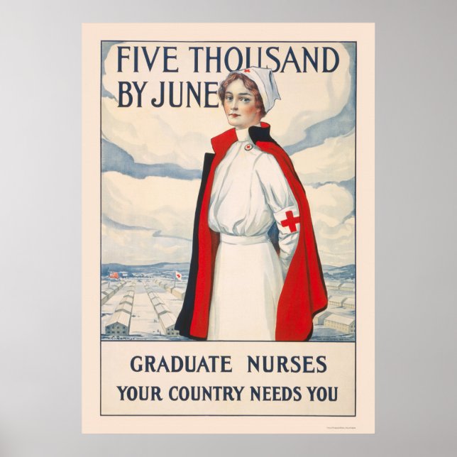 Poster Cinq mille d'ici juin - Infirmières diplômées néce (Devant)