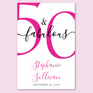 Poster Cinquante ans et Fabuleuse Fête d'anniversaire ros