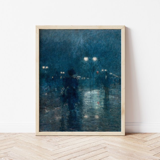 Poster Cinquième avenue Nocturne | Childe Hassam (Créateur téléchargé)