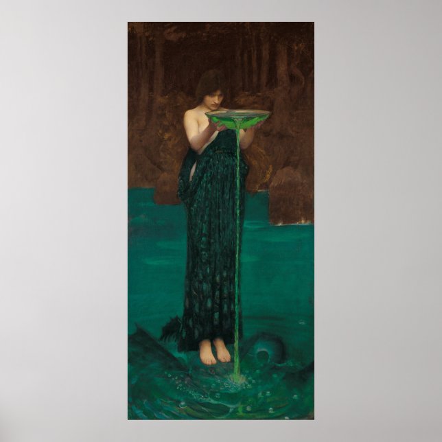 Poster Circe Invidiosa (1892) par John William Waterhouse (Devant)