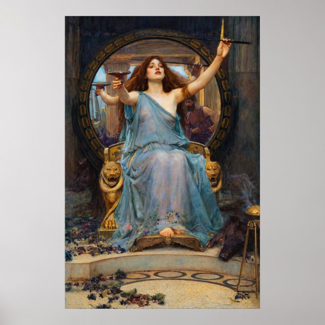 Poster Circe Offering the Cup to Ulysses by Waterhouse (Devant)