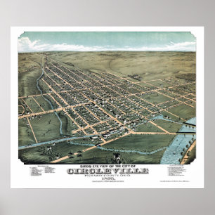 Poster Circleville, OH, Carte panoramique - 1876