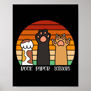 Poster Ciseaux de papier roche jeu Kitten Lover animaux p