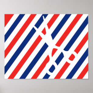 Poster Ciseaux en barbier