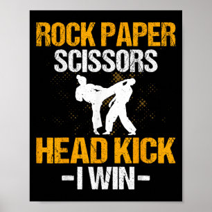 Poster Ciseaux en papier rock Headkick I Win - Arts marti