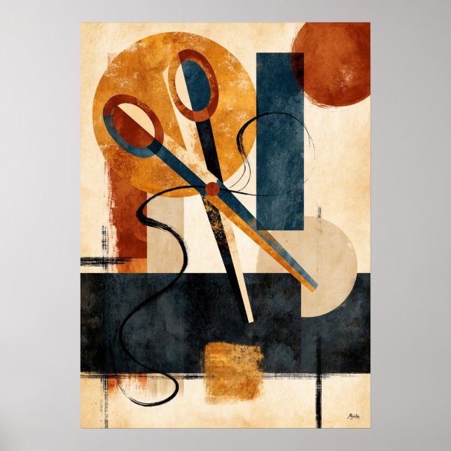 Poster Ciseaux géométriques japonais Hasami Thread Rhythm (Devant)