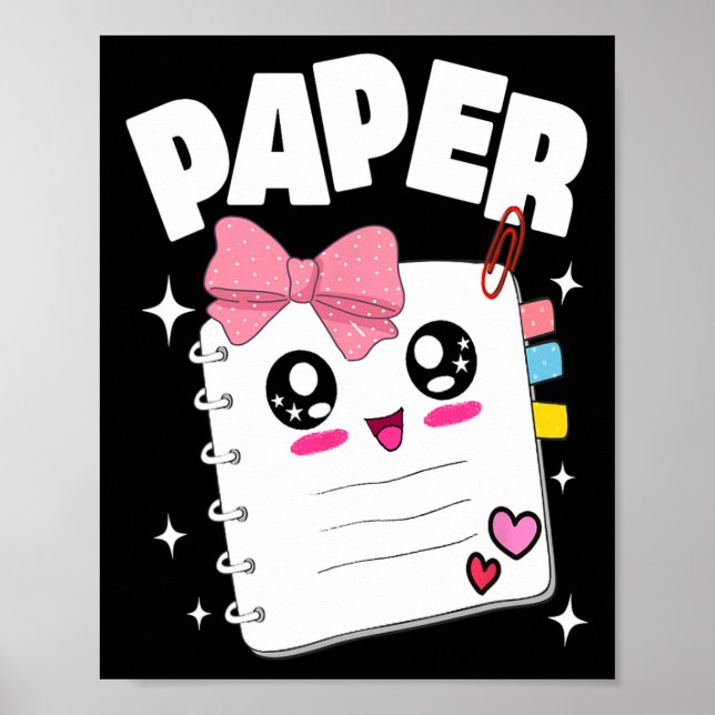 Poster Ciseaux Papier Rocher Cute Costumes Halloween Enfa (Devant)