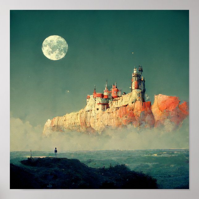 Poster Citadelle côtière Imaginaire Sci-Fi (Devant)