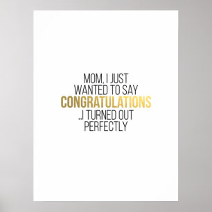 Poster Citation amusante de la Fête des Mères pour MOM