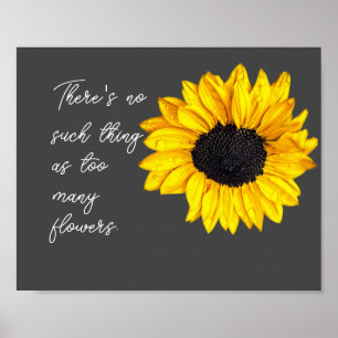Poster citation amusante de tournesol jaune pour jardinie
