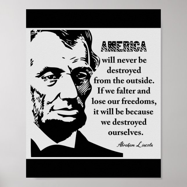 Poster Citation célèbre de Lincoln Patriotic (Devant)