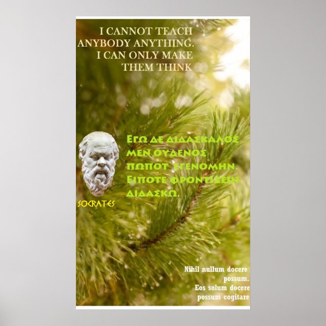 Poster Citation célèbre de Socrate - Je ne peux pas ensei (Devant)