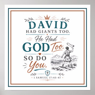 Poster Citation chrétienne spirituelle de David qui avait