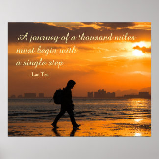 Poster Citation classique de voyage Lao Tzu