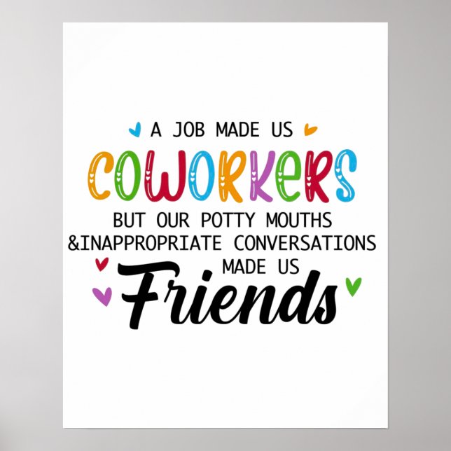 Poster Citation Coworker - Travail Fait Nous Coworkers Am (Devant)