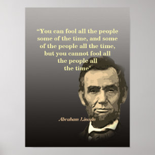 Poster Citation d'Abraham Lincoln sur tromper les gens