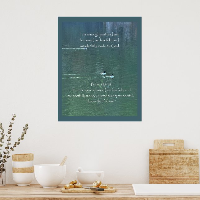 Poster Citation d'affirmation chrétienne et Bible corresp (Cuisine)