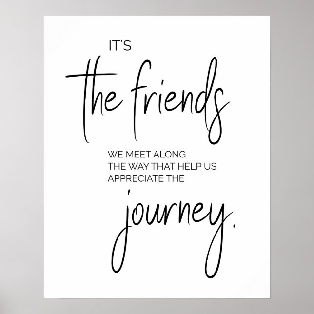 Poster Citation d'amitié, cadeau d'ami, Unique Friend Art (Devant)