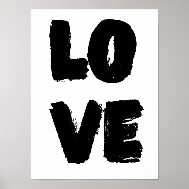 Poster Citation d'amour Art|Peinture moderne Monochrome S (Devant)