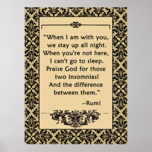 Poster Citation d'AMOUR de RUMI sur l'affiche ou la copie
