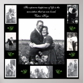 Poster Citation d'amour photo encadrée de photos noir ver