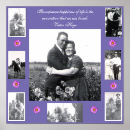 Poster Citation d'amour photo encadrée de photos rose vio