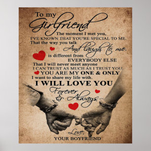 Poster Citation d'amour pour amie Meilleur Cadeau Pour
