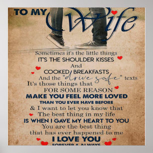 Poster Citation D'Amour Pour Femme, Anniversaire De La Fe