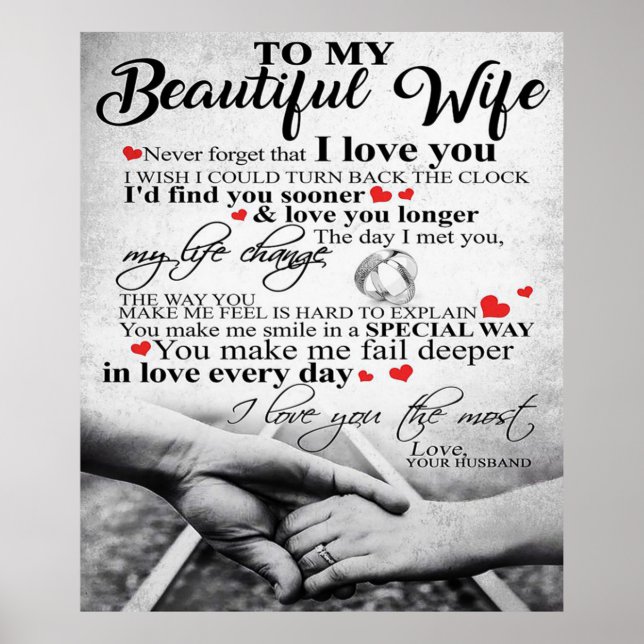 Poster Citation D'Amour Pour La Femme | Cadeau Couples co (Devant)