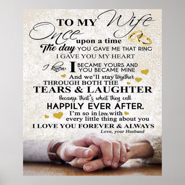 Poster Citation D'Amour Pour La Femme | Cadeau Couples co (Devant)