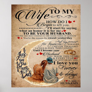 Poster Citation D'Amour Pour La Femme   Cadeau familial m