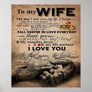 Poster Citation D'Amour Pour La Femme   Lovely Présent po