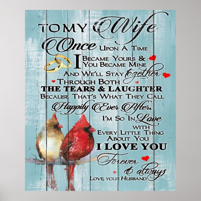 Poster Citation D'Amour Pour La Femme | Présence tendance (Devant)