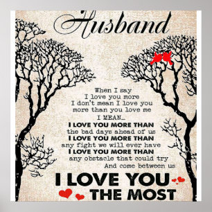 Poster Citation D'Amour Pour L'Idée Cadeau Du Mari, Anniv
