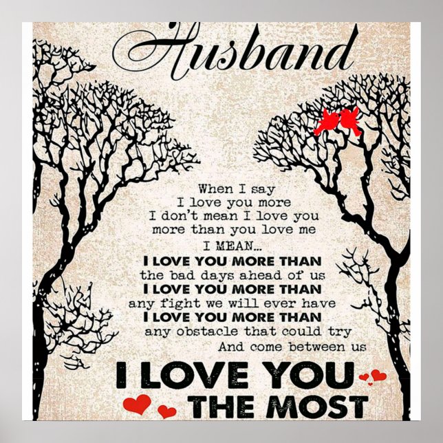 Poster Citation D'Amour Pour L'Idée Cadeau Du Mari, Anniv (Devant)