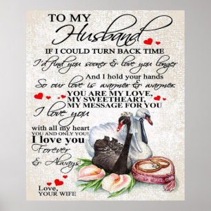 Poster Citation d'amour pour mari Cadeau mignon pour pe