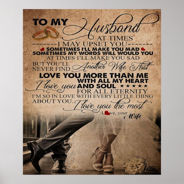 Poster Citation d'amour pour mari | Cadeau mignon pour pe (Devant)