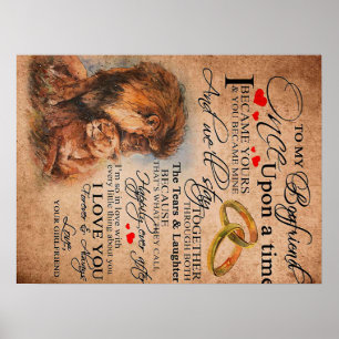 Poster Citation d'amour pour petit ami, ami garçon cadeau