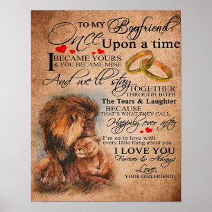 Poster Citation d'amour pour petit ami, ami garçon cadeau