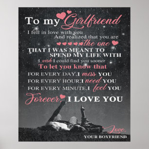 Poster Citation d'amour pour petit ami Cadeau Couple Co