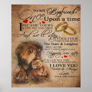 Poster Citation d'amour pour petit ami Cadeau mignon pe