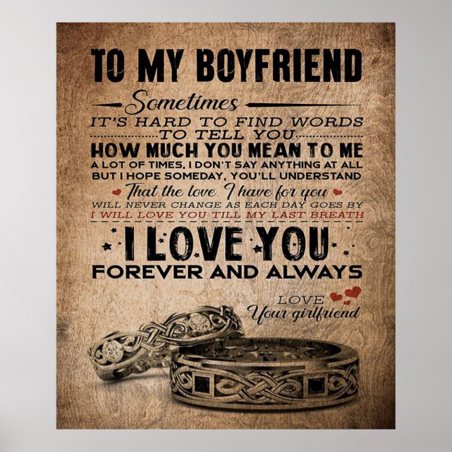 Poster Citation d'amour pour petit ami | Cadeau mignon pe (Devant)