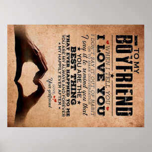 Poster Citation D'Amour Pour Petit Ami, Mari Amour Annive