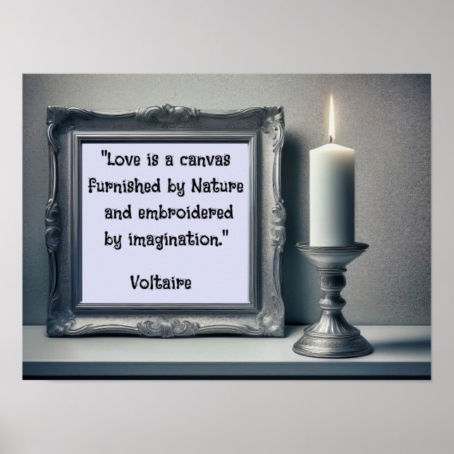Poster Citation d'amour - Voltaire (Devant)