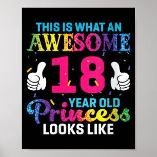 Poster Citation d'anniversaire de fille de 18 ans pour fe